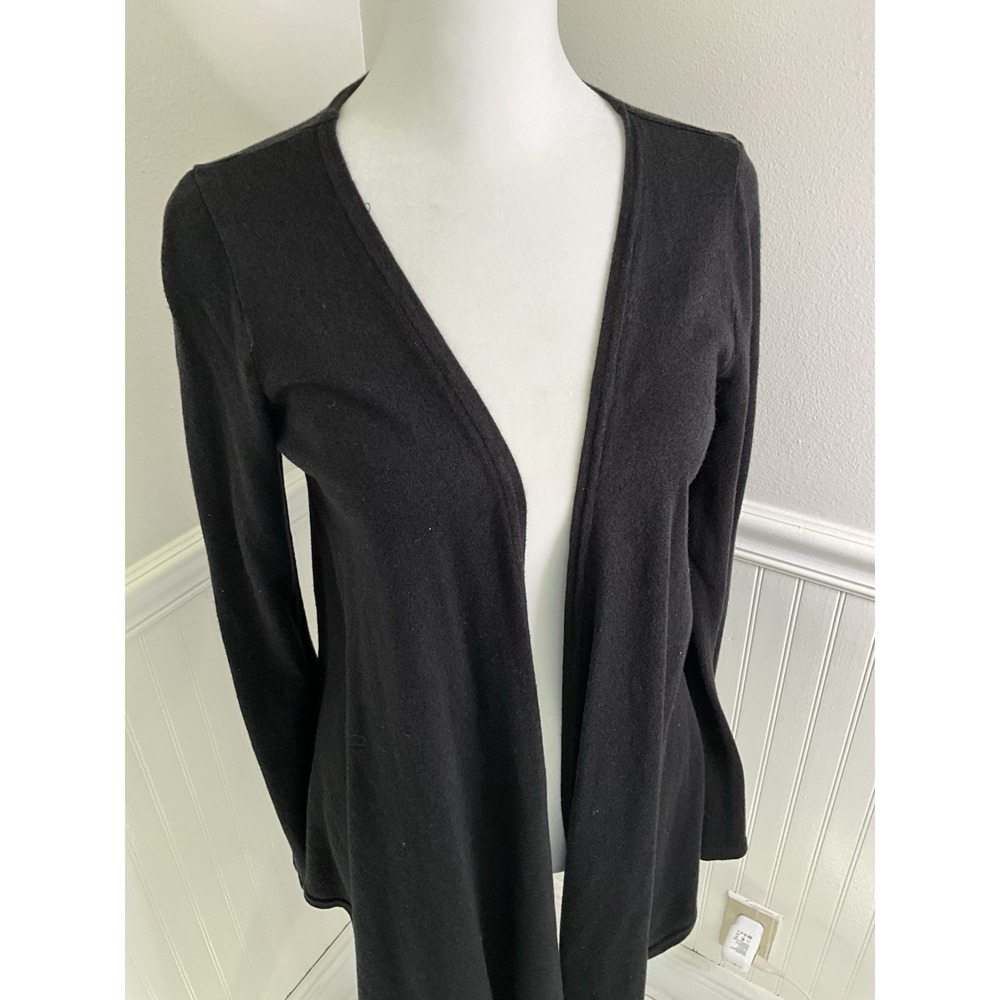 Athleta Highland Wrap Open Cardigan Sweater Black Knit Stretch Women's Size S/M - Picture 2 of 8